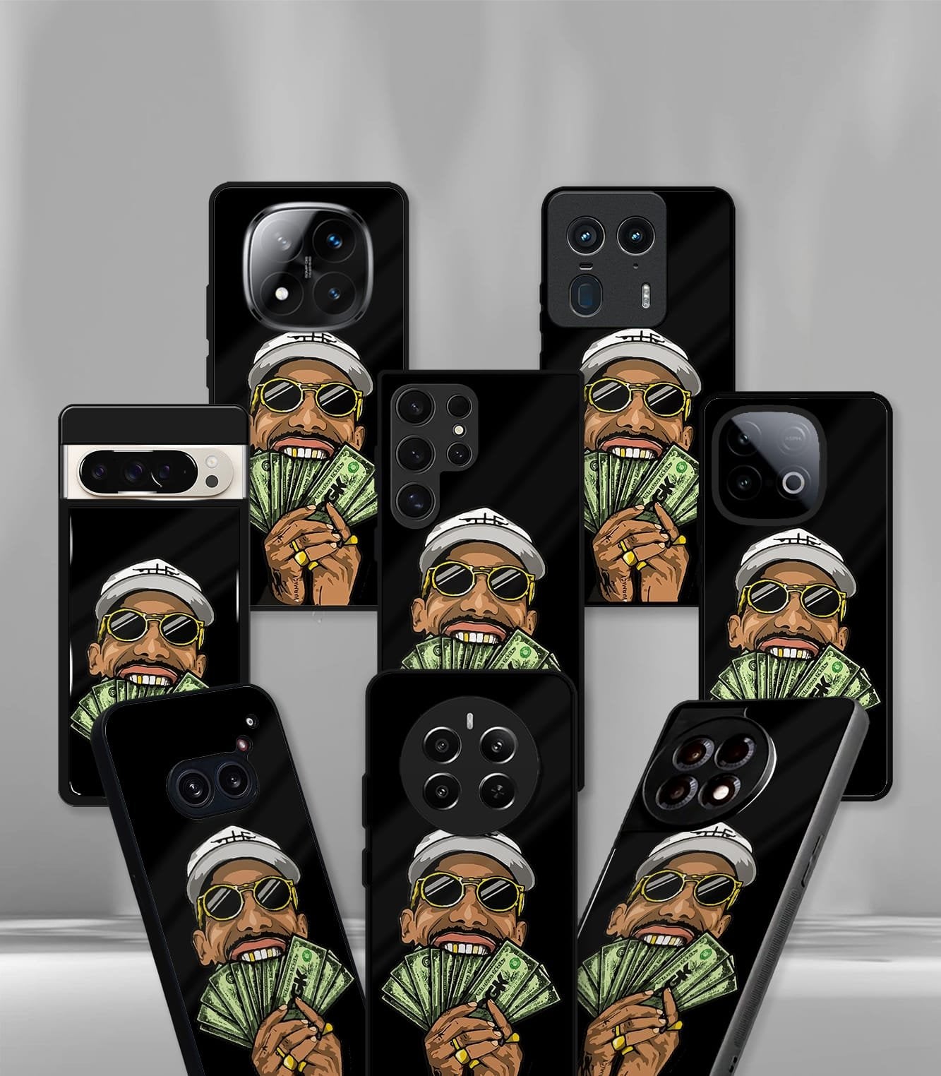 cutout patternic premium glossy phone case compatible for every phone models.