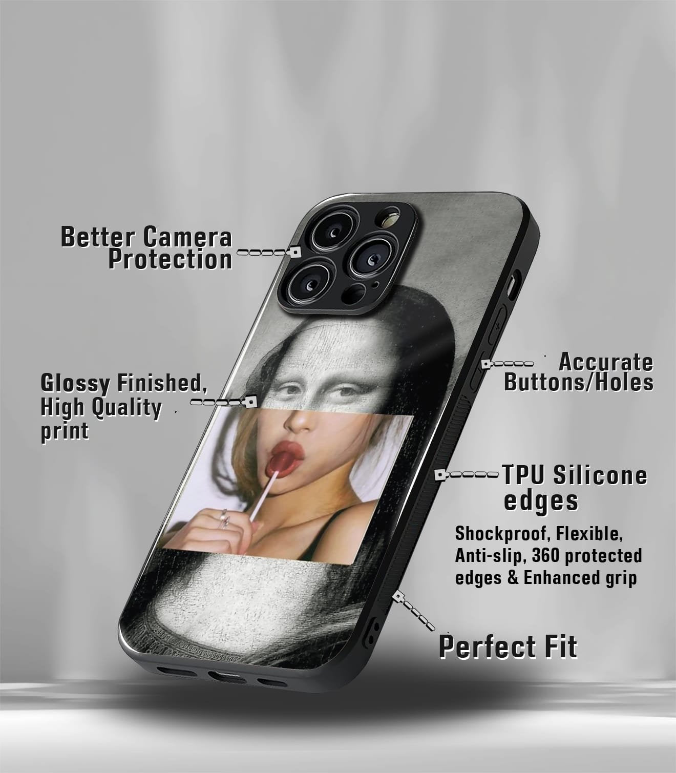 cutout patternic premium glossy phone case compatible for every phone models.