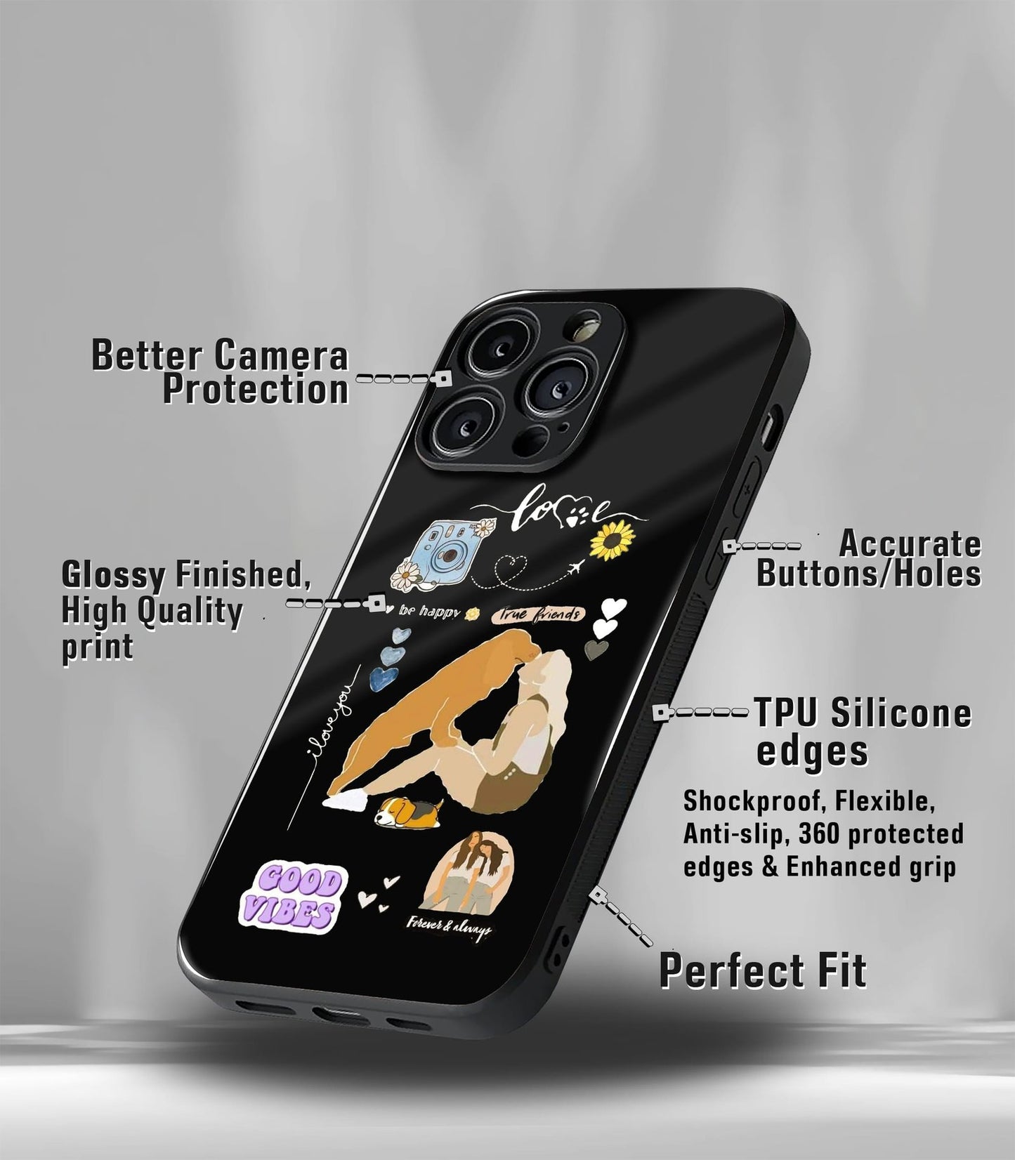 cutout patternic premium glossy phone case compatible for every phone models.