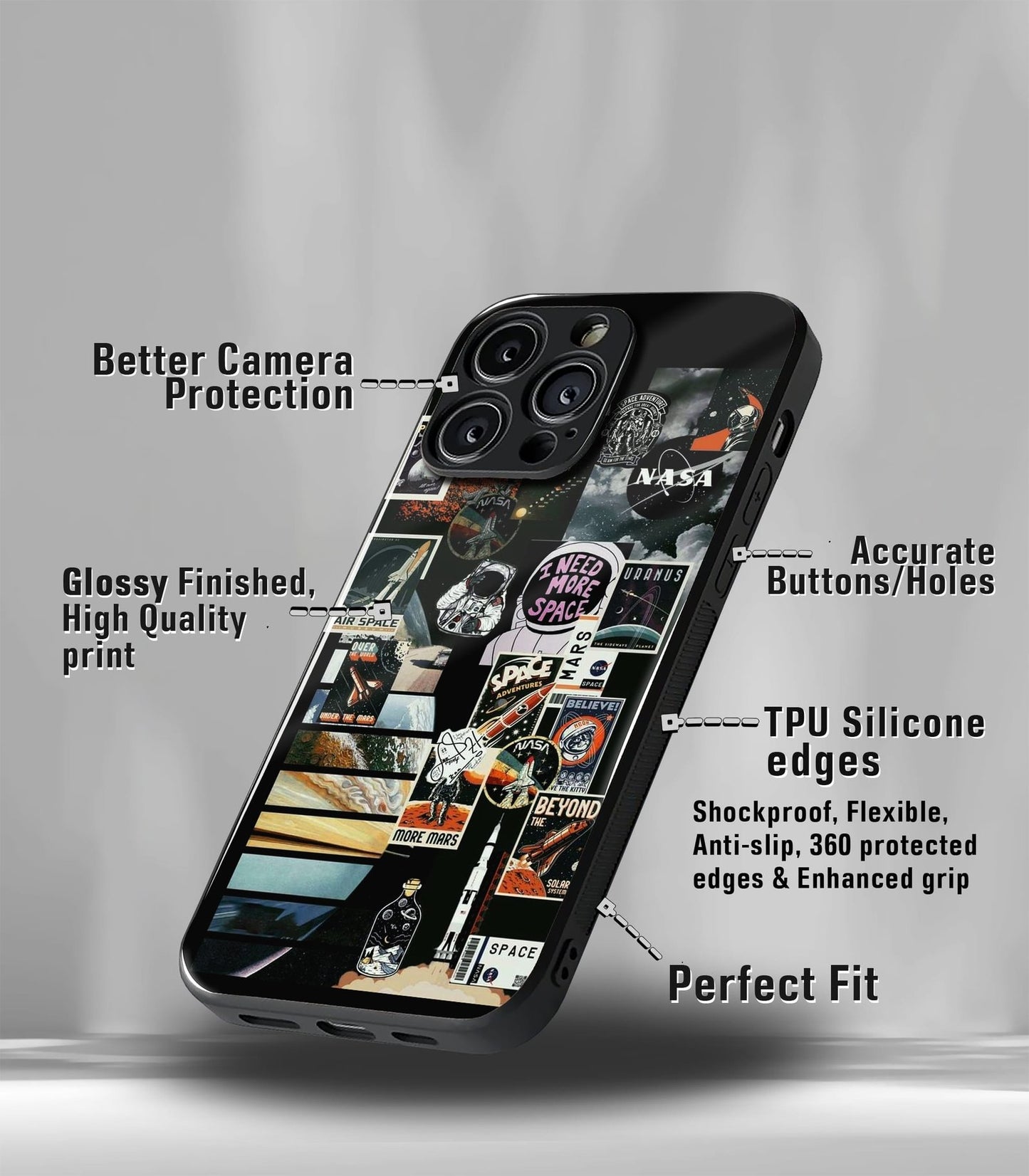 cutout patternic premium glossy phone case compatible for every phone models.