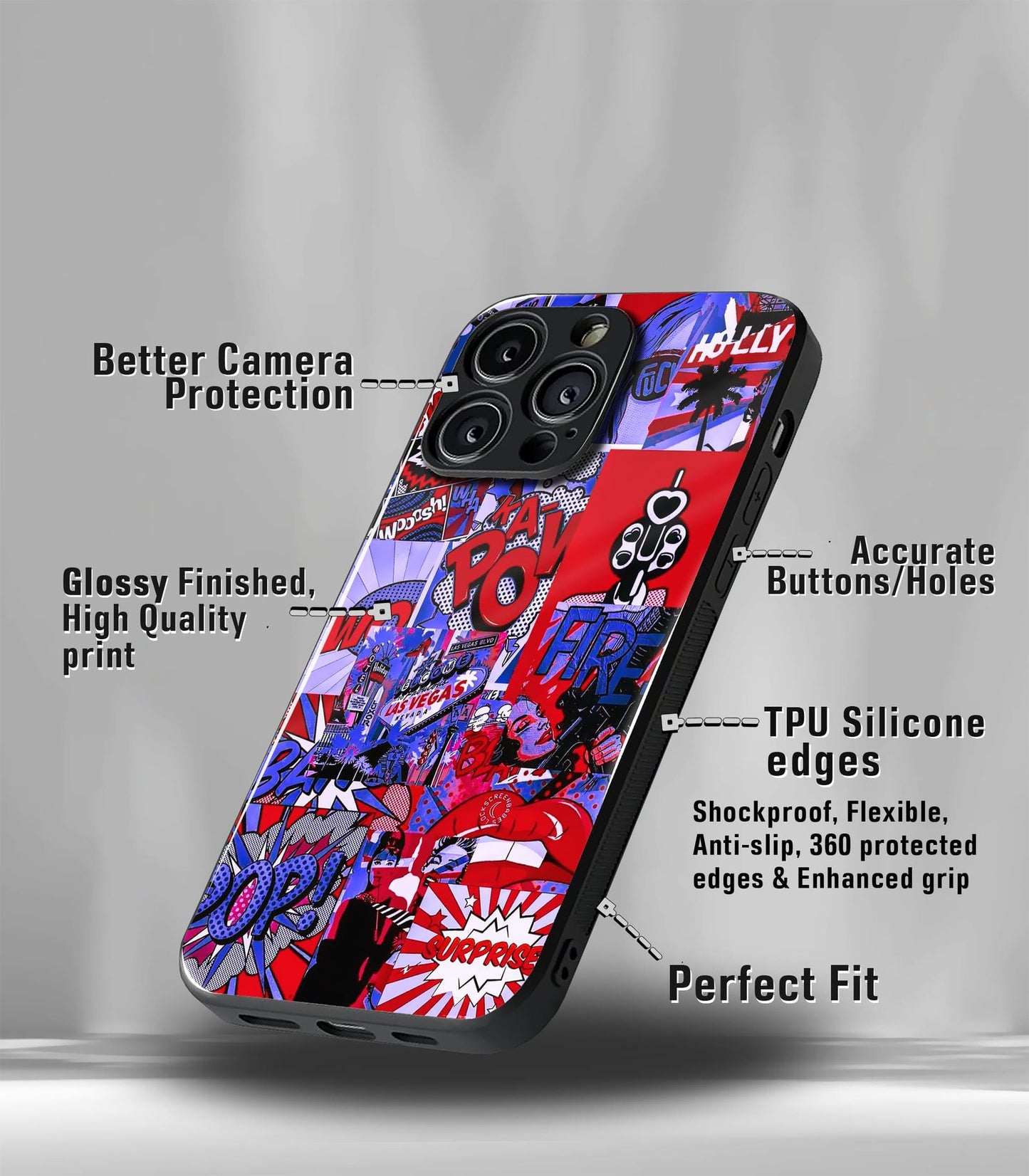 cutout patternic premium glossy phone case compatible for every phone models.