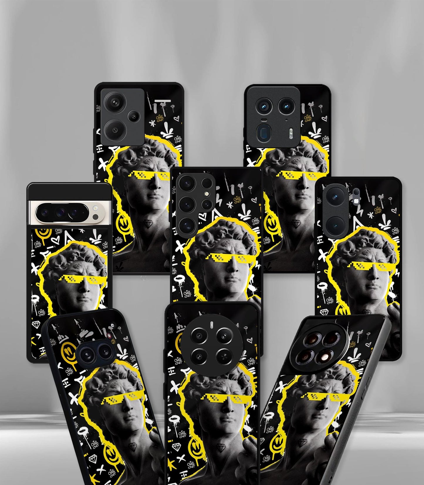 cutout patternic premium glossy phone case compatible for every phone models.