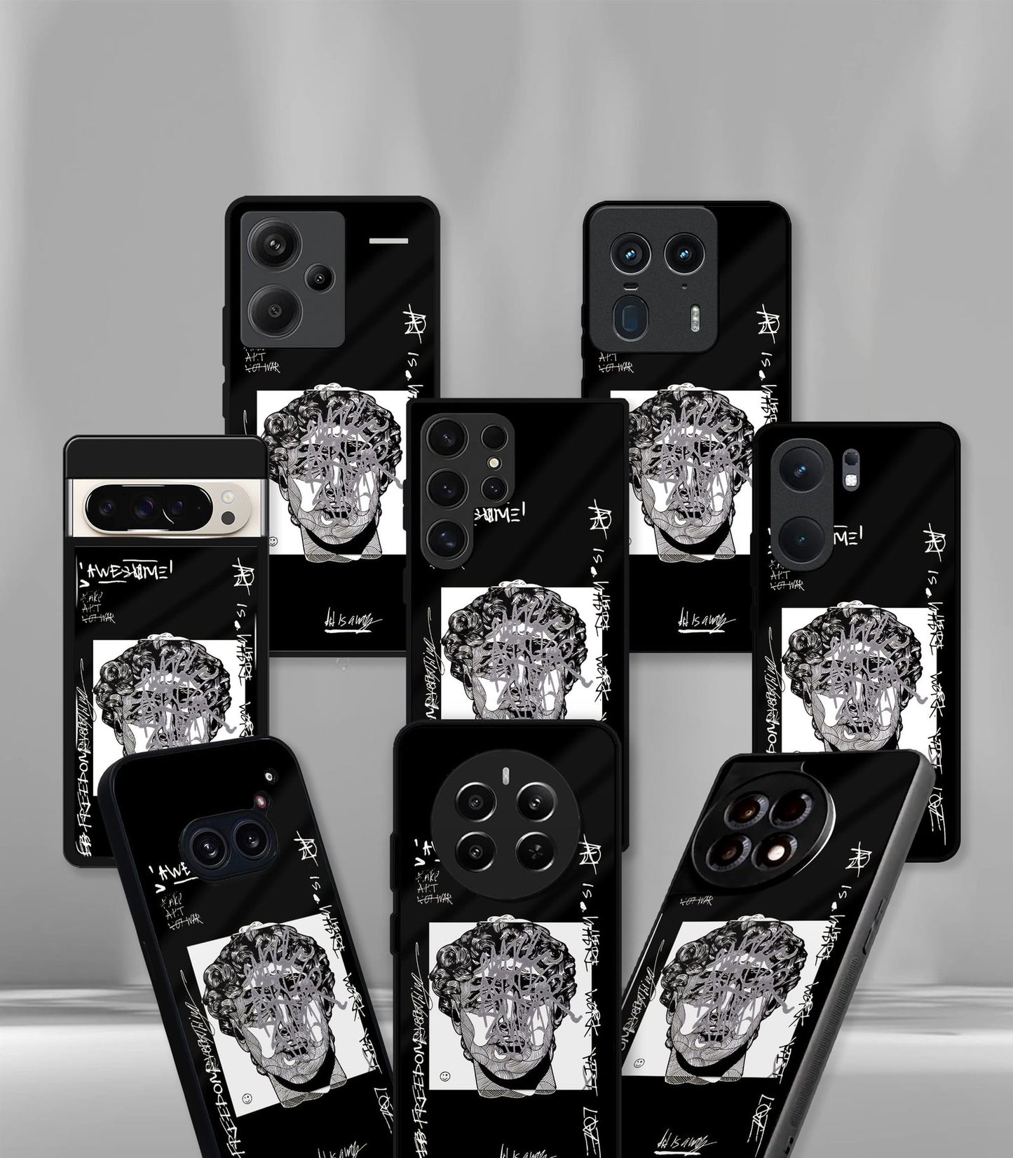 cutout patternic premium glossy phone case compatible for every phone models.