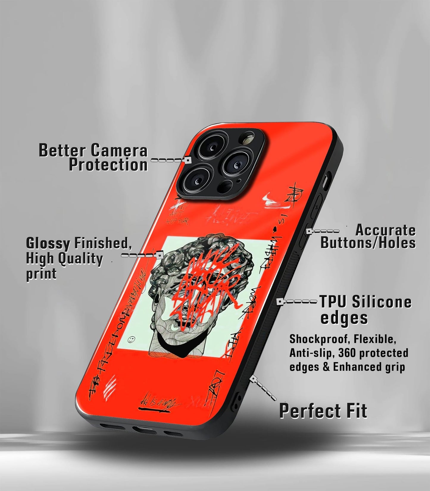cutout patternic premium glossy phone case compatible for every phone models.