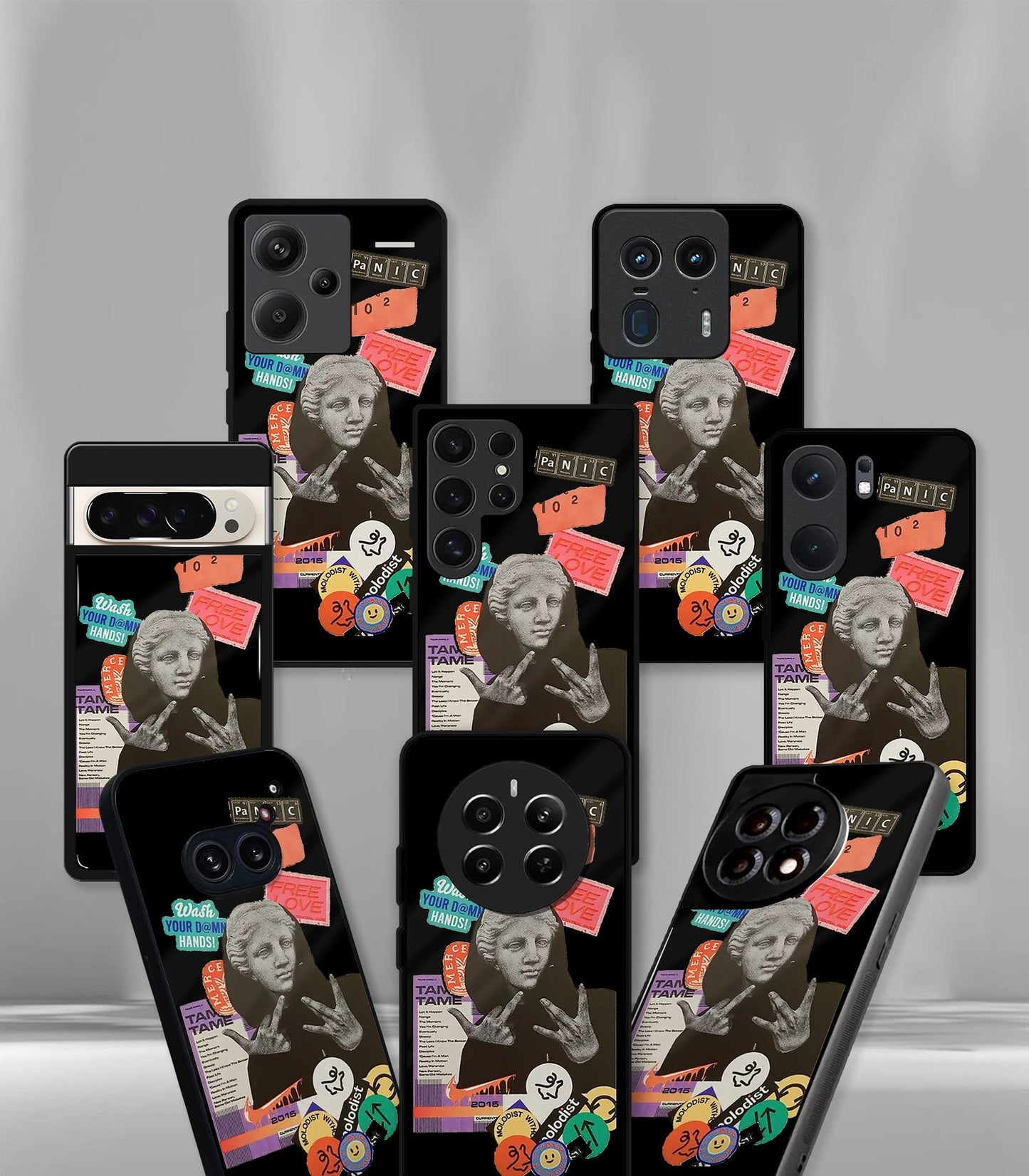 cutout patternic premium glossy phone case compatible for every phone models.