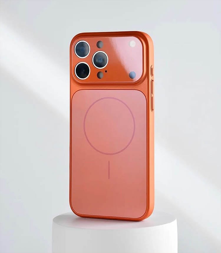 caszoid premium 17 pro cosmic orange converter case for iphone 13, 14, 15 & 16 models