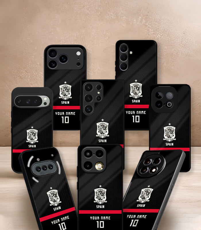 customized spain dark edition fifa wc26 premium glossy phone case