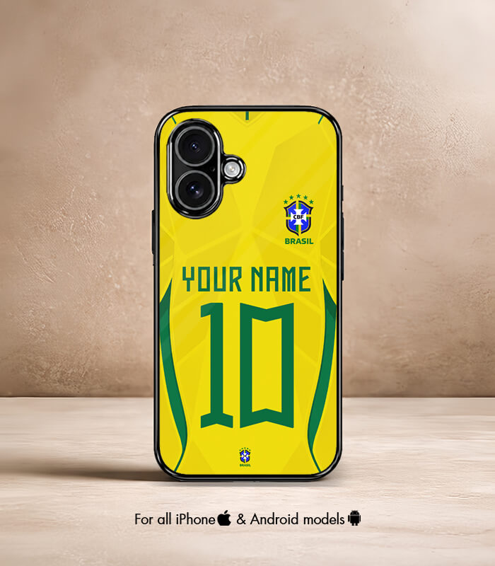 customized brazil latest yellow kit fifa wc26 edition premium glossy phone case