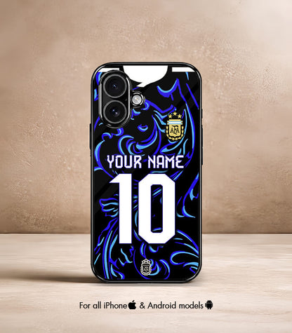 Customized Argentina Away Blue & Black Kit FIFA WC26 Edition Premium Glossy Phone Case
