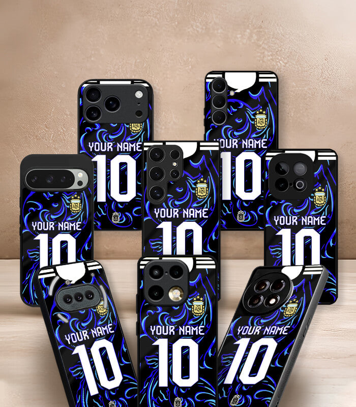 customized argentina away blue & black kit fifa wc26 edition premium glossy phone case