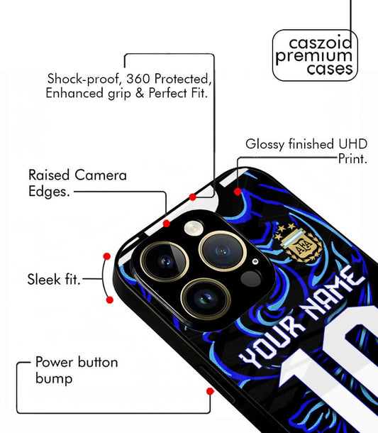 Customized Argentina Away Blue & Black Kit FIFA WC26 Edition Premium Glossy Phone Case
