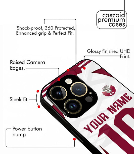 Customized Qatar Home Kit FIFA WC26 Edition Premium Glossy Phone Case