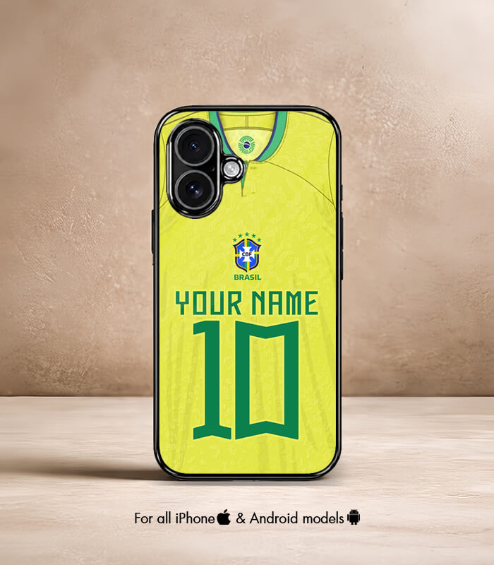 customized brazil 2022 yellow kit fifa wc26 edition premium glossy phone case