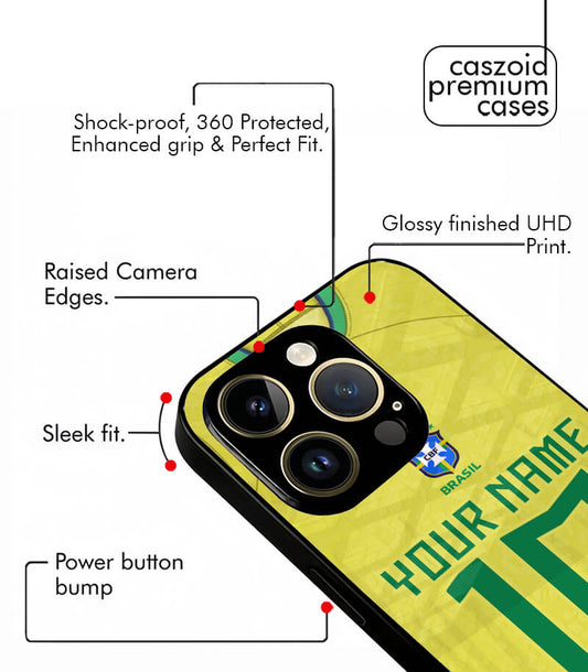 Customized Brazil 2022 Yellow Kit FIFA WC26 Edition Premium Glossy Phone Case
