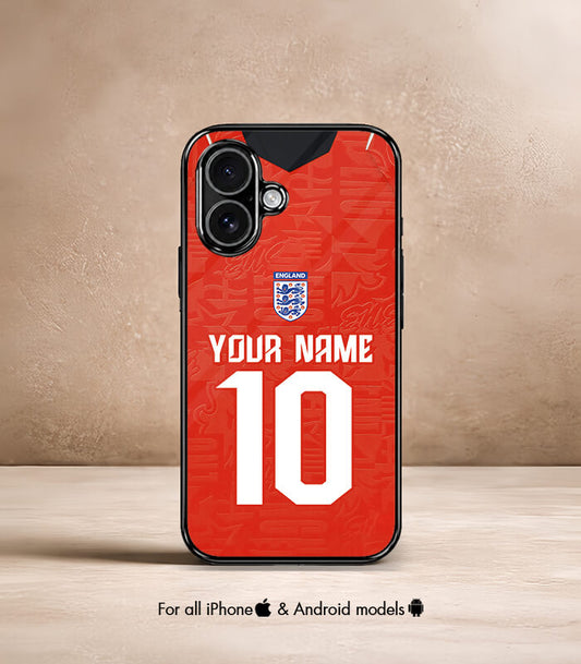 Customized England Red Away Kit FIFA WC26 Edition Premium Glossy Phone Case
