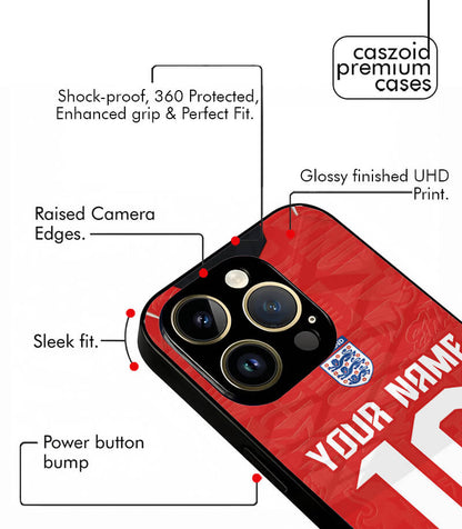 Customized England Red Away Kit FIFA WC26 Edition Premium Glossy Phone Case