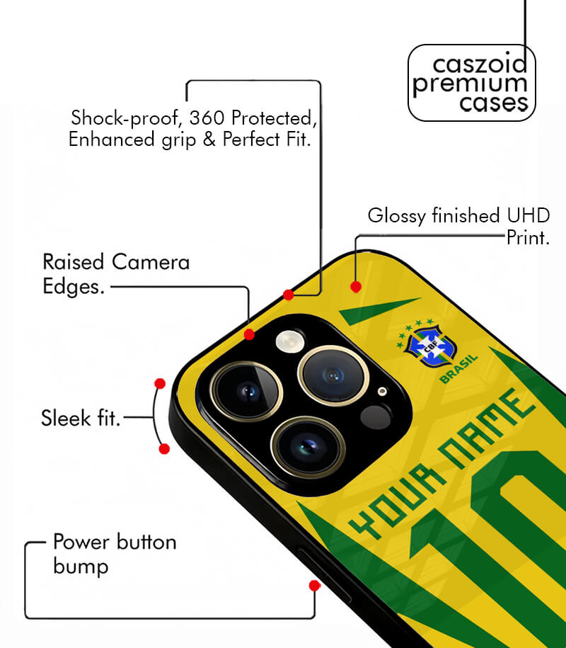 customized brazil yellow home kit fifa wc26 edition premium glossy phone case