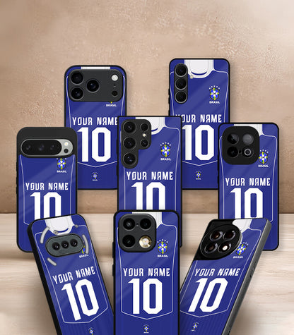 Customized Brazil Vintage Away Kit FIFA WC26 Edition Premium Glossy Phone Case