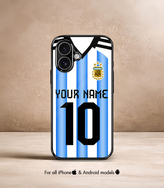 Customized Argentina Blue & White Home Kit FIFA WC26 Edition Premium Glossy Phone Case