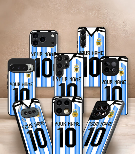 Customized Argentina Blue & White Home Kit FIFA WC26 Edition Premium Glossy Phone Case