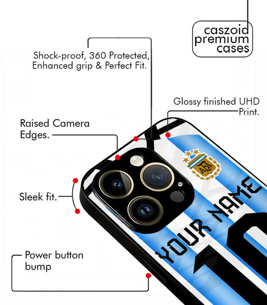 Customized Argentina Blue & White Home Kit FIFA WC26 Edition Premium Glossy Phone Case