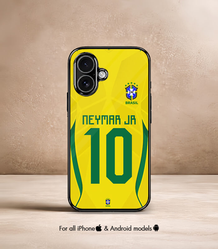 neymar jr 10 brazil home kit fifa wc26 edition premium glossy phone case