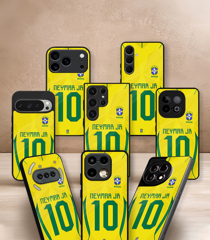 neymar jr 10 brazil home kit fifa wc26 edition premium glossy phone case