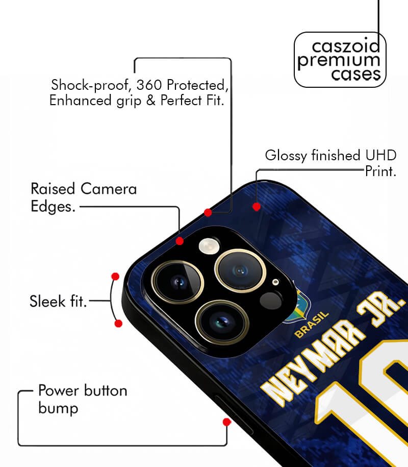 neymar jr 10 brazil away kit fifa wc26 edition premium glossy phone case
