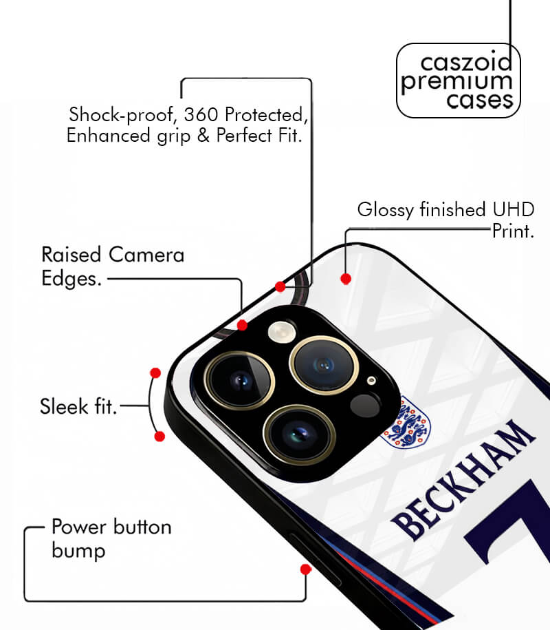 beckham 7 england kit fifa wc26 edition premium glossy phone case