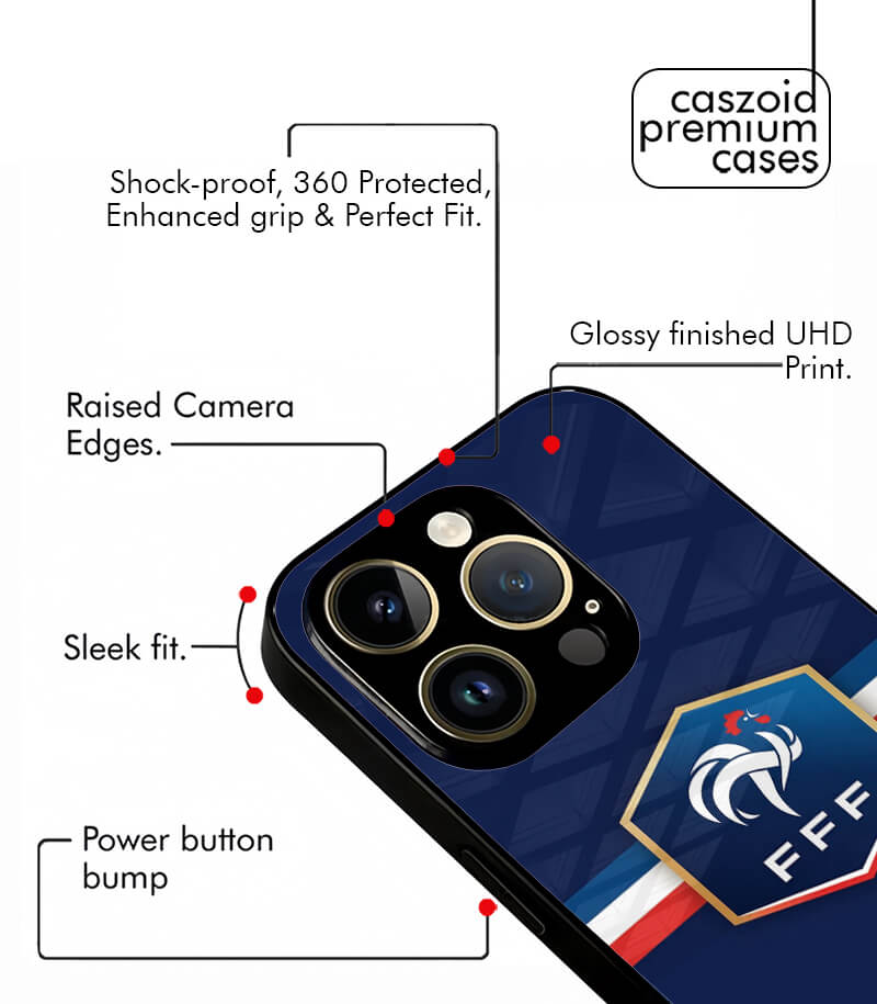 france fff blue fifa wc26 edition premium glossy phone case