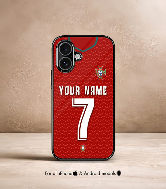 Customized Portugal Red Home Kit FIFA WC26 Edition Premium Glossy Phone Case
