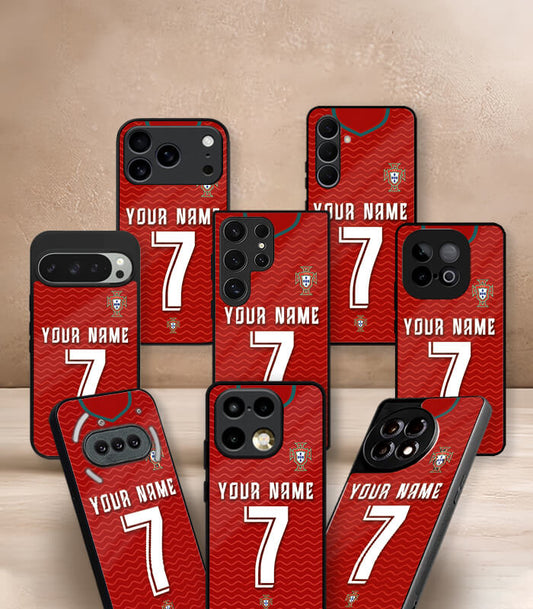 Customized Portugal Red Home Kit FIFA WC26 Edition Premium Glossy Phone Case