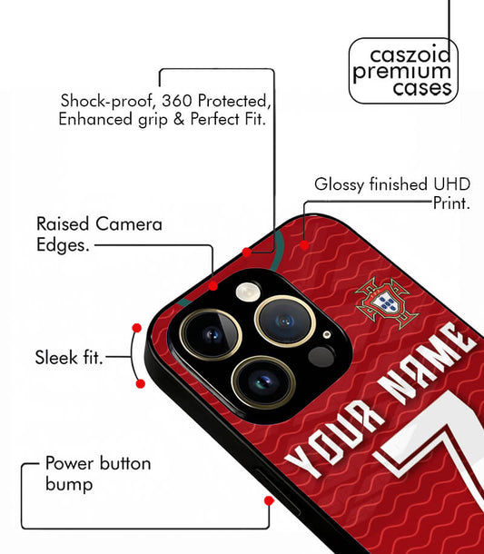 Customized Portugal Red Home Kit FIFA WC26 Edition Premium Glossy Phone Case