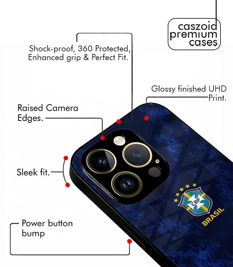 brazil blue kit fifa wc26 edition premium glossy phone case