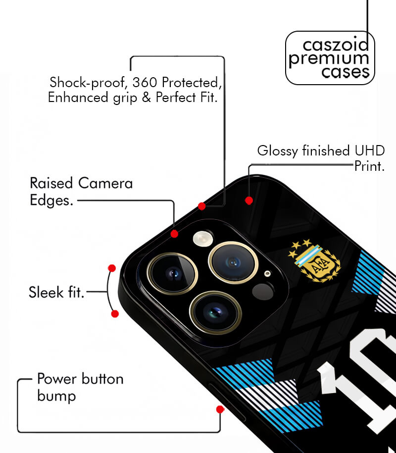 messi 10 argentina black kit fifa wc26 edition premium glossy phone case
