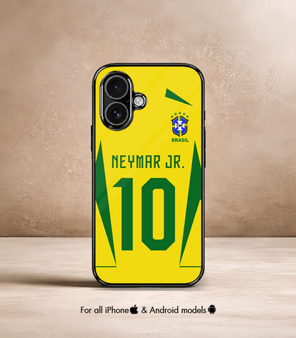 Neymar Jr 10 Brazil Vintage Kit FIFA WC26 Edition Premium Glossy Phone Case