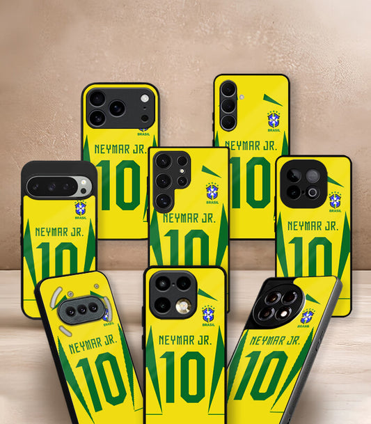 Neymar Jr 10 Brazil Vintage Kit FIFA WC26 Edition Premium Glossy Phone Case