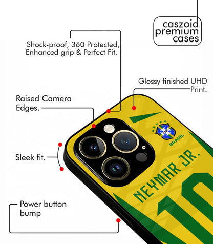 Neymar Jr 10 Brazil Vintage Kit FIFA WC26 Edition Premium Glossy Phone Case