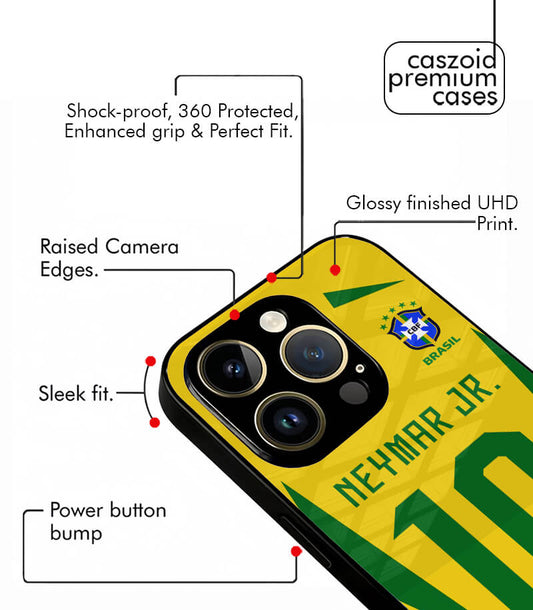 Neymar Jr 10 Brazil Vintage Kit FIFA WC26 Edition Premium Glossy Phone Case