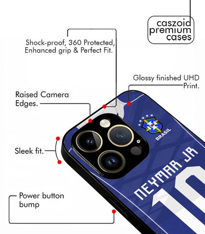 Neymar Jr Vintage Blue Kit FIFA WC26 Edition Premium Glossy Phone Case
