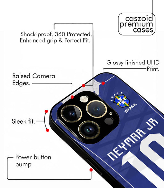 Neymar Jr Vintage Blue Kit FIFA WC26 Edition Premium Glossy Phone Case