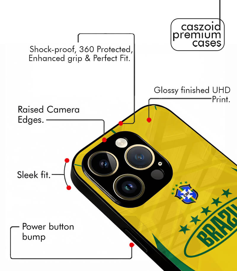 brazil yellow kit fifa wc26 edition premium glossy phone case