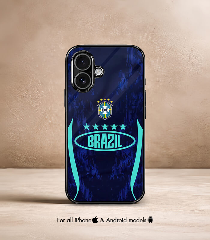 brazil blue kit plain fifa wc26 edition premium glossy phone case