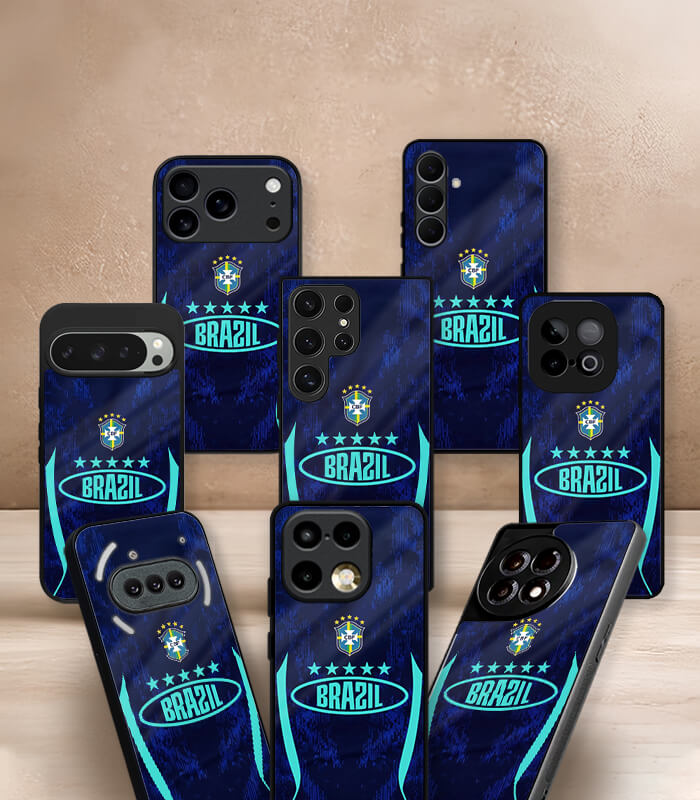 brazil blue kit plain fifa wc26 edition premium glossy phone case