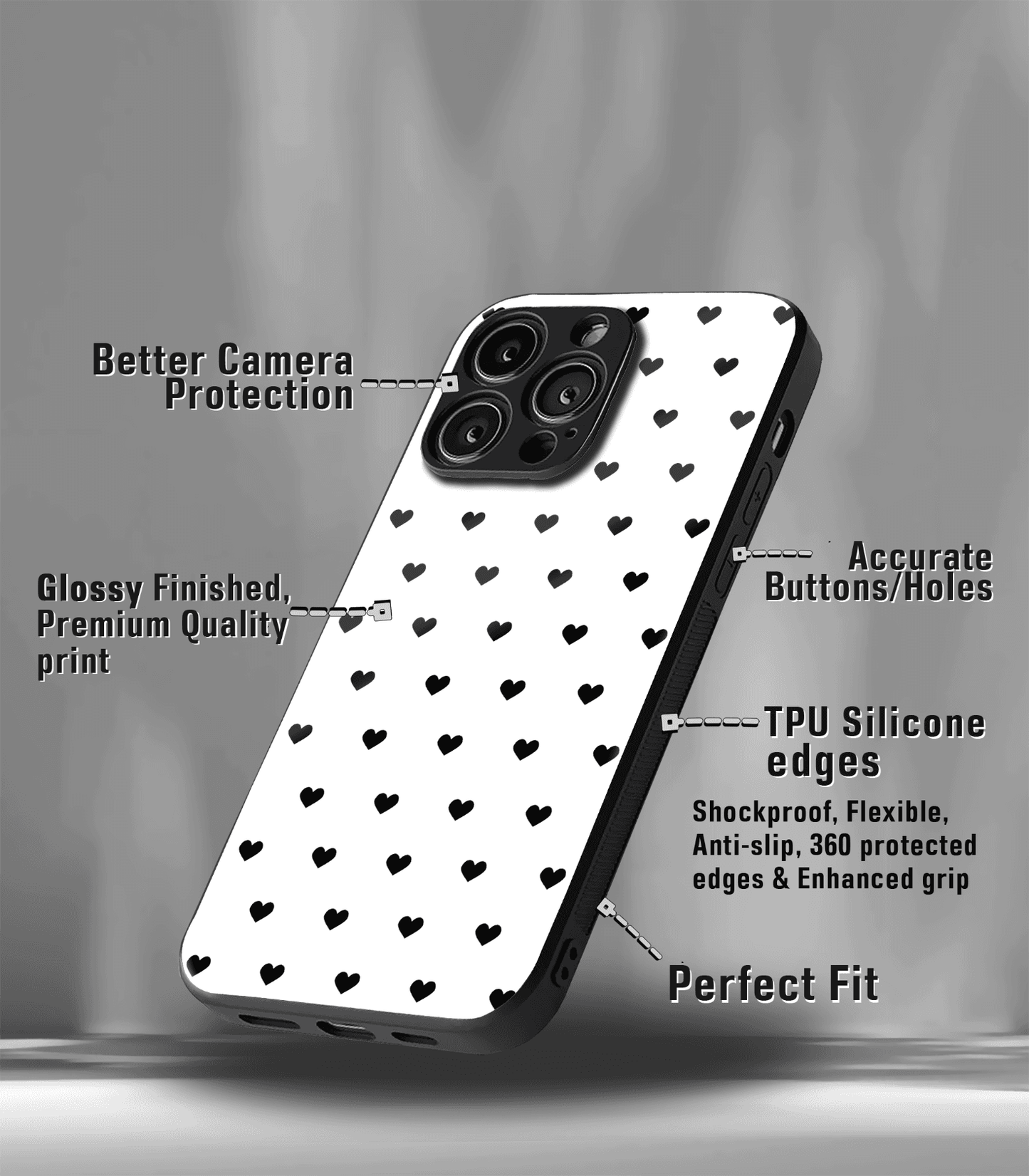 'for her' premium glossy floral/ aesthetic phone case compatible for every phone models.