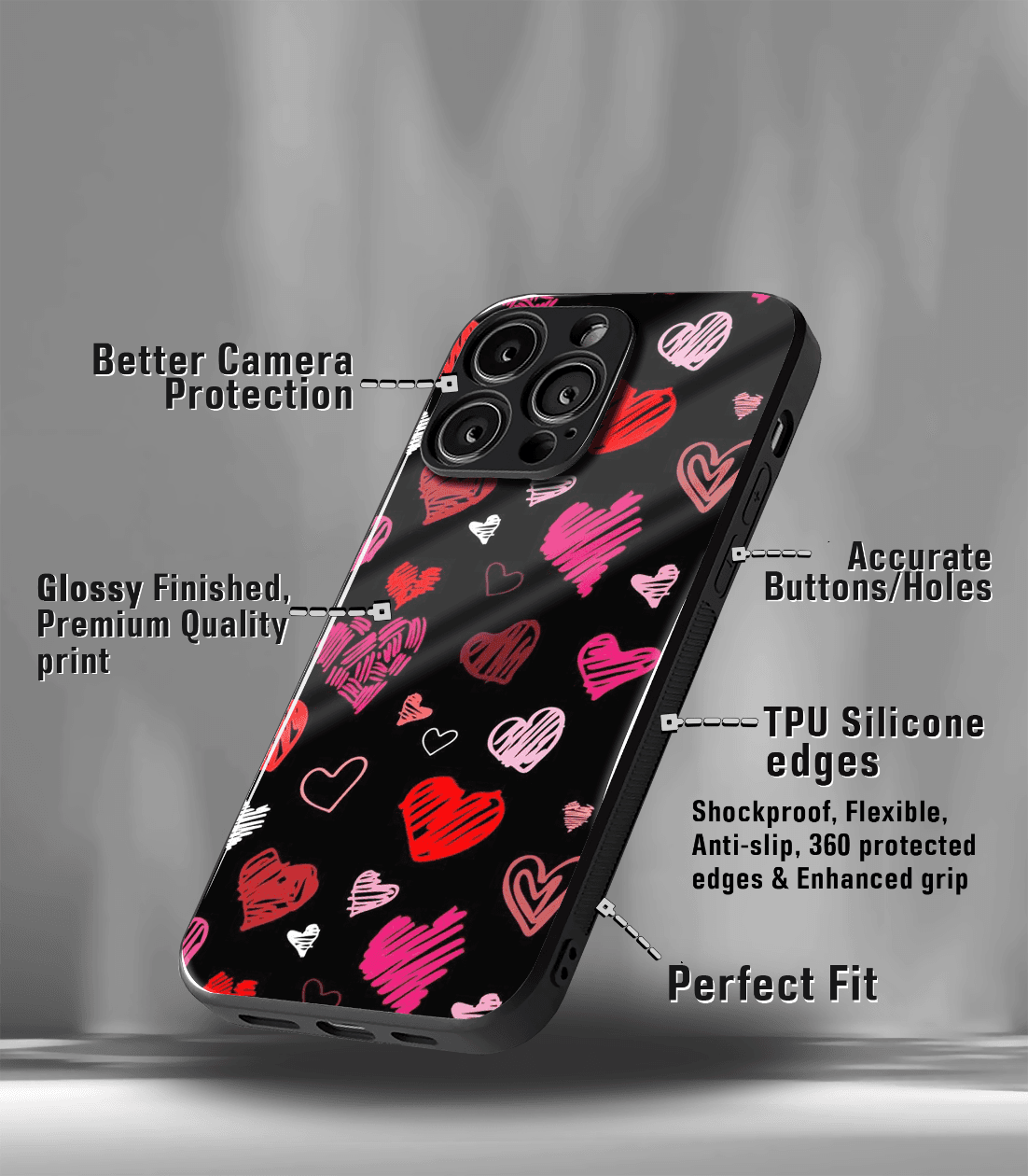 'for her' premium glossy floral/ aesthetic phone case compatible for every phone models.