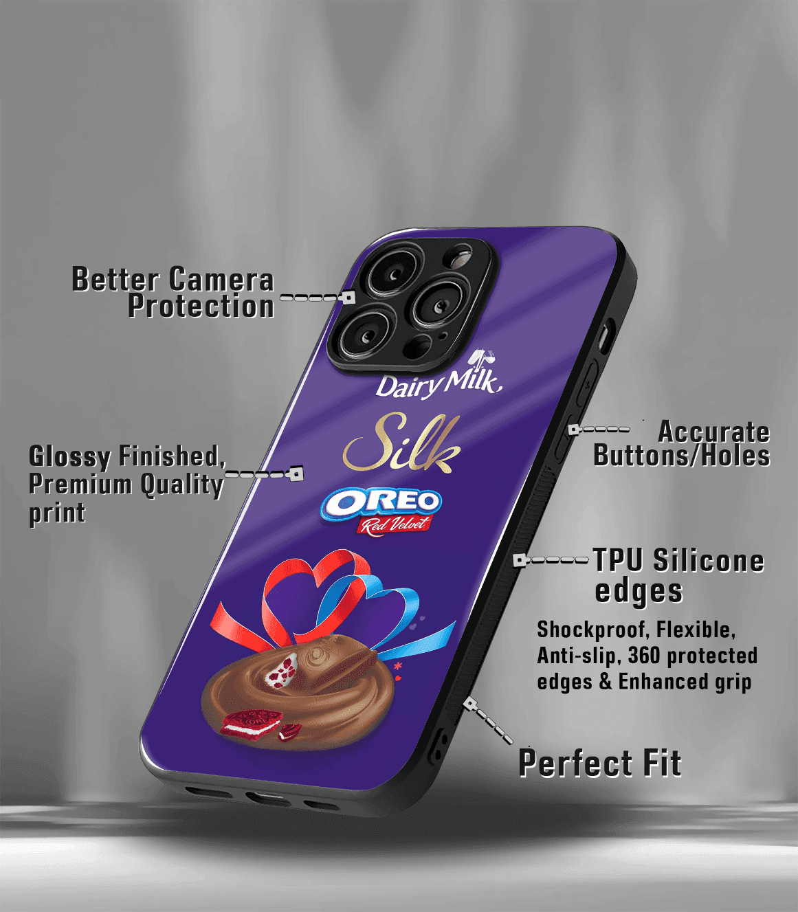 'for her' premium glossy floral/ aesthetic phone case compatible for every phone models.