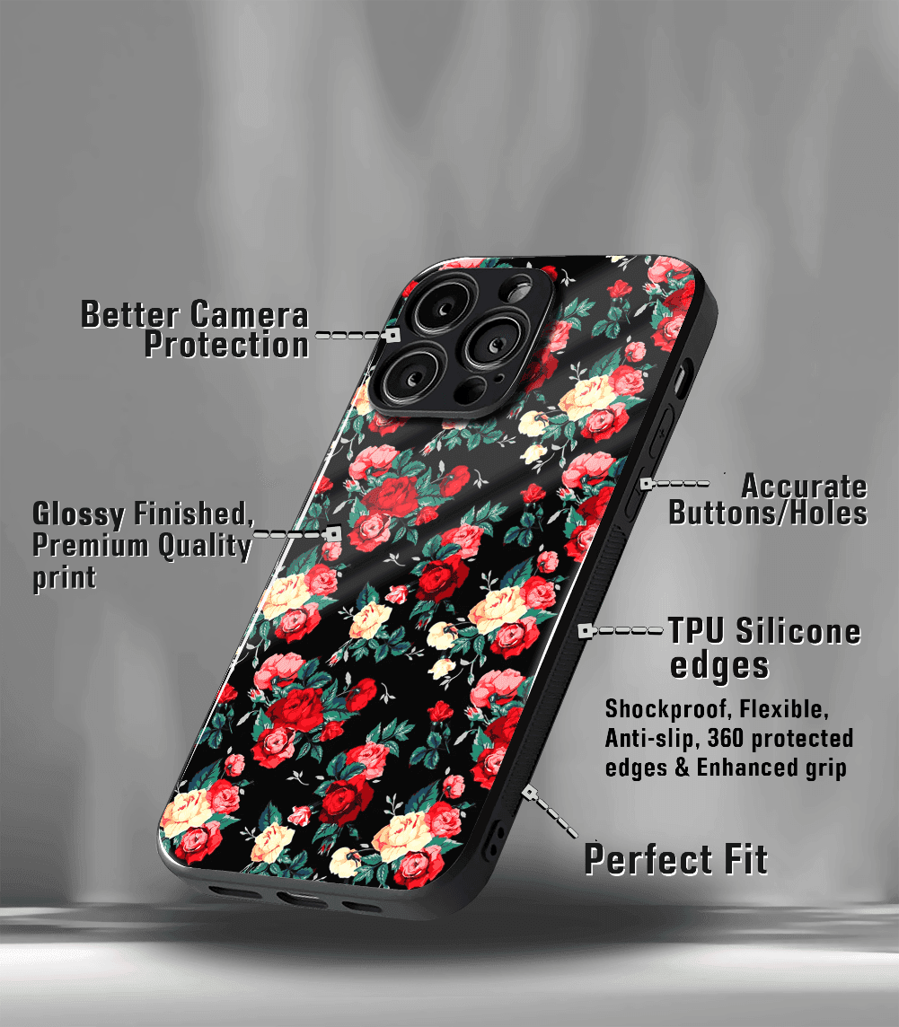 'for her' premium glossy floral/ aesthetic phone case compatible for every phone models.