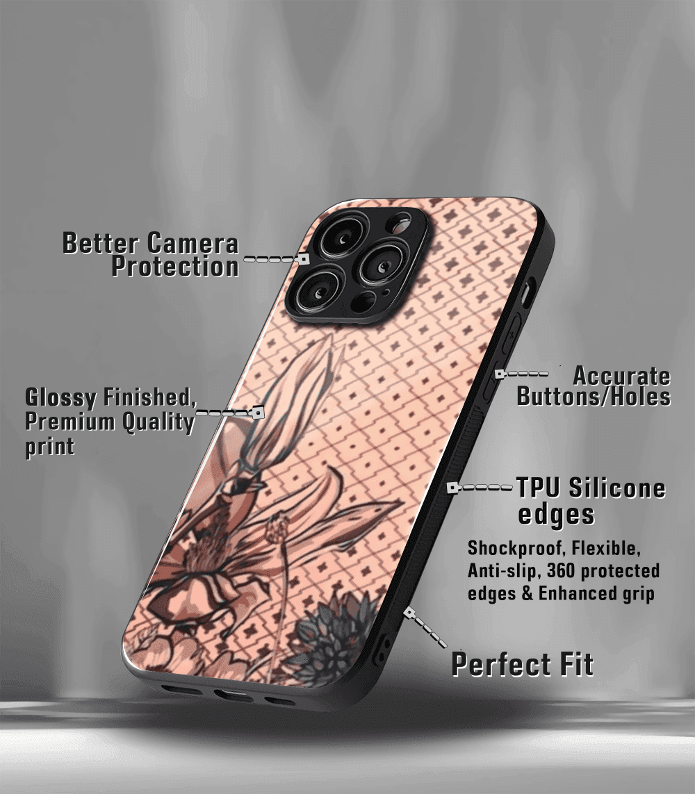 'for her' premium glossy floral/ aesthetic phone case compatible for every phone models.