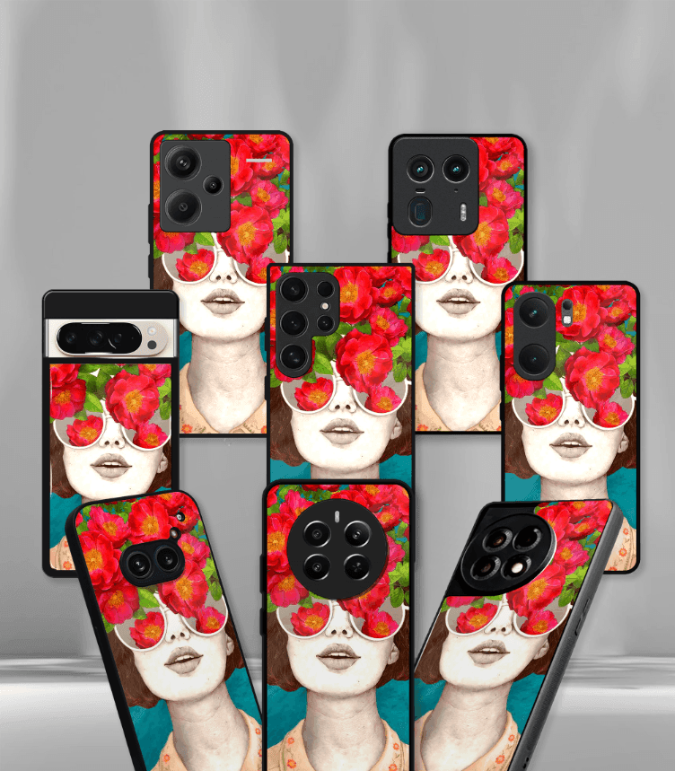 'for her' premium glossy floral/ aesthetic phone case compatible for every phone models.